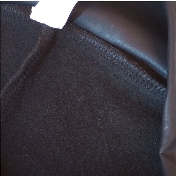 NWT Viv Collection Faux Leather Vegan Leggings Black Ankle Fleece Lined Sz M - Picture 10 of 11